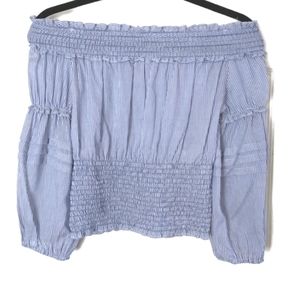 Max Studio London Tatienne S Smocked Off Shoulder Boho Gypsy Cottagecore Top